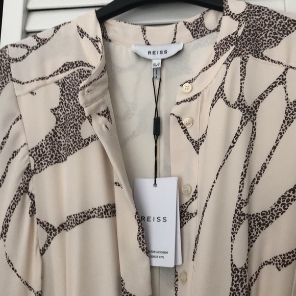Reiss tailored Darcy print dress cream - Picture 4 of 12